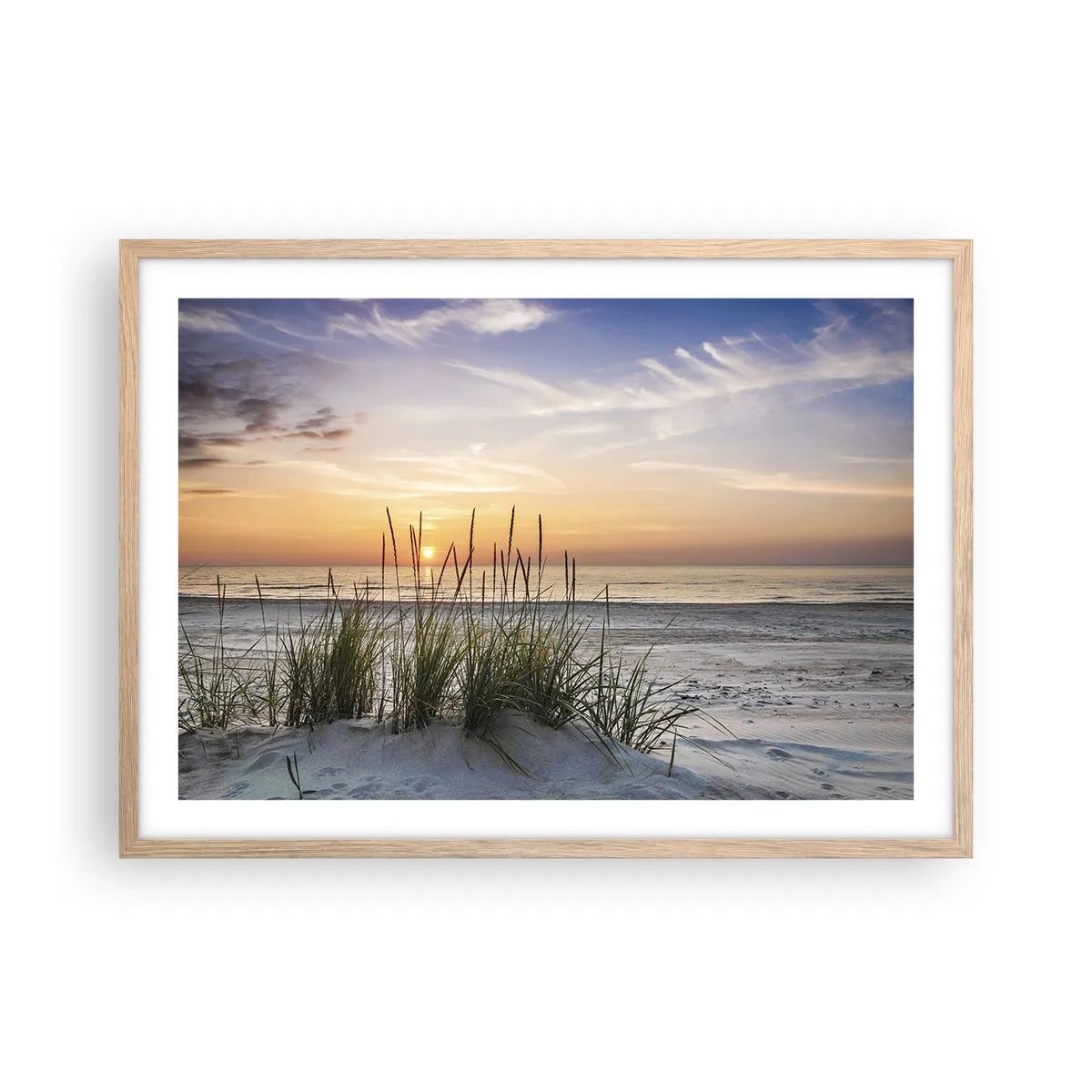 Poszter világos tölgy keretben - Nézz, gondolkozz, érezz - 70x50 cm