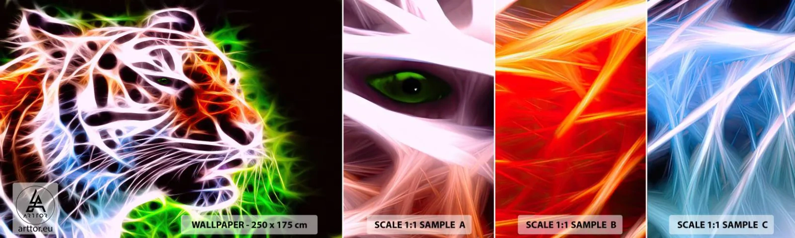 Fotótapéta Minta Standard Eco - Veszélyes aura - Absztrakció, Állatok, Ragadozó - 100x30 cm