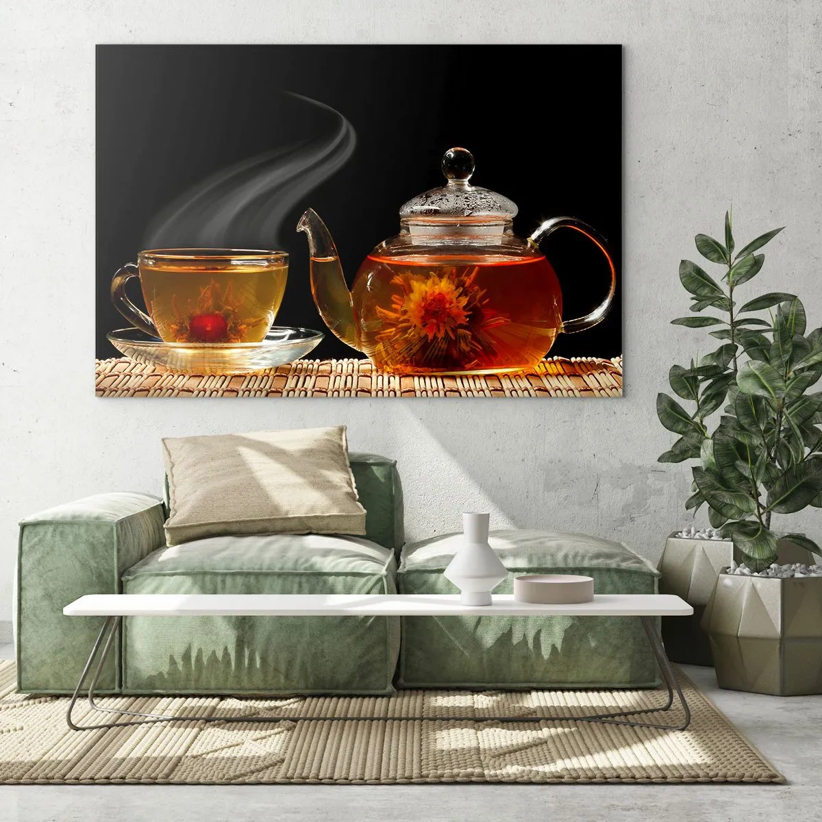 Üveg kép - A teafőzés varázsa és művészete - 100x70 cm