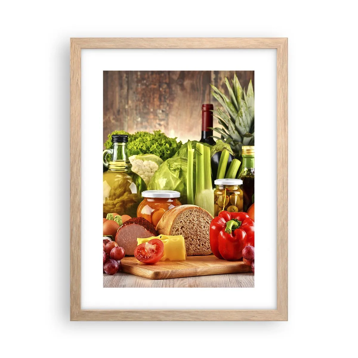 Poszter világos tölgy keretben - Füstölt, sült és pácolt - 30x40 cm