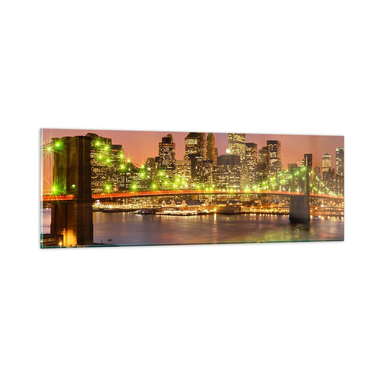 Üveg kép - Itt soha nem alszik el a fény - 90x30 cm