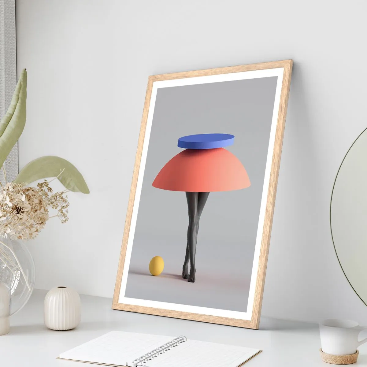 Poszter világos tölgy keretben - Szürreális kompozíció - 30x40 cm