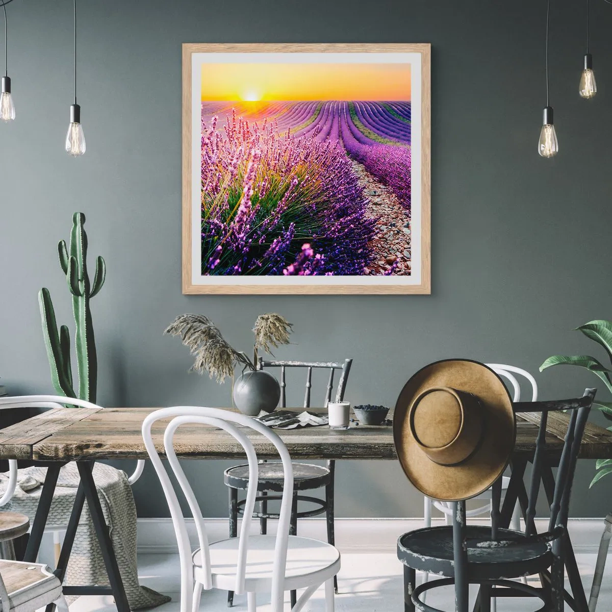 Poszter világos tölgy keretben - Illatos szálak - 40x40 cm