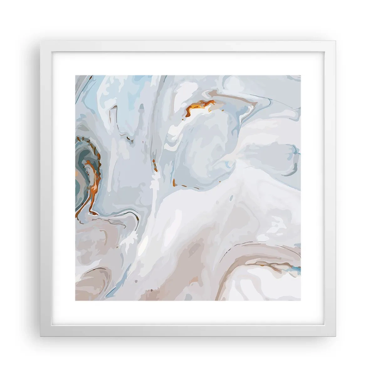 Poszter fekete keretben - Felhabzott fehér - 40x40 cm