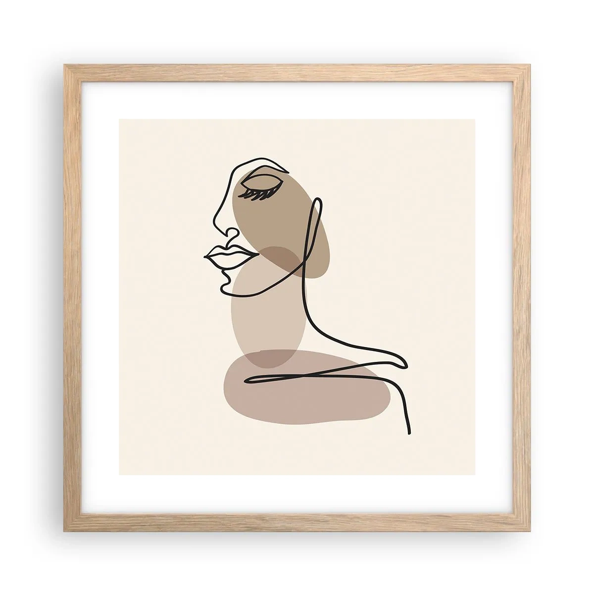 Poszter világos tölgy keretben - Elveszve a saját hangjában - 40x40 cm