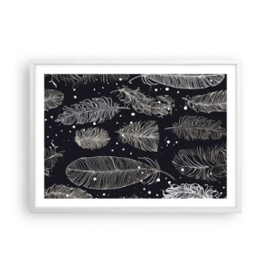 Poszter fekete keretben - Tollas csipke - 70x50 cm