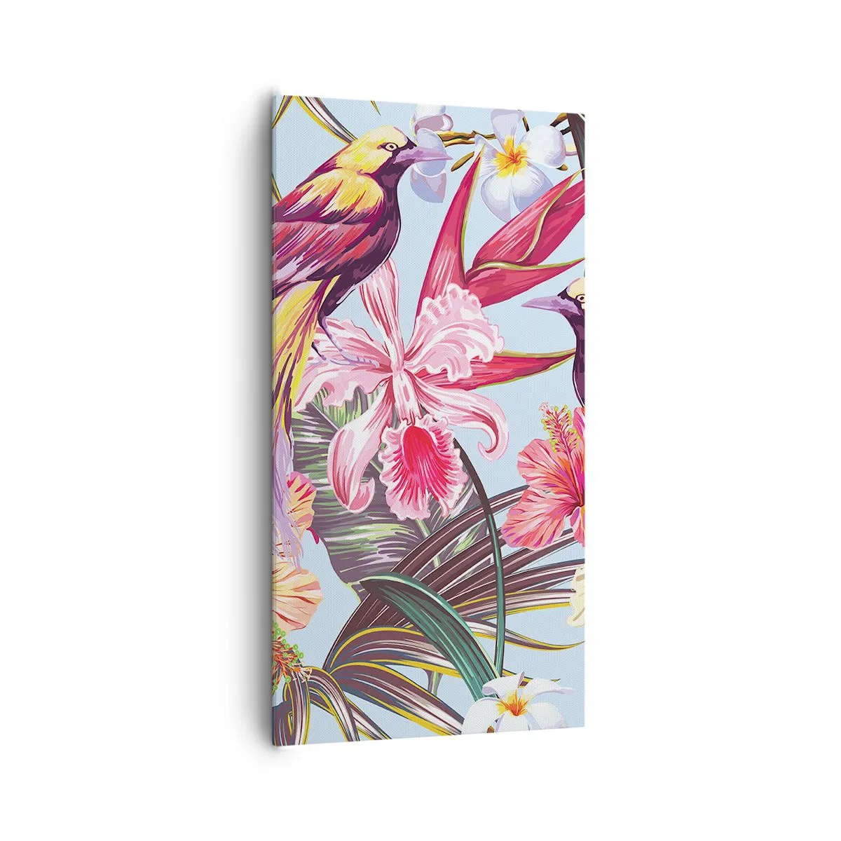 Vászonkép - Szirmok és tollak - 65x120 cm