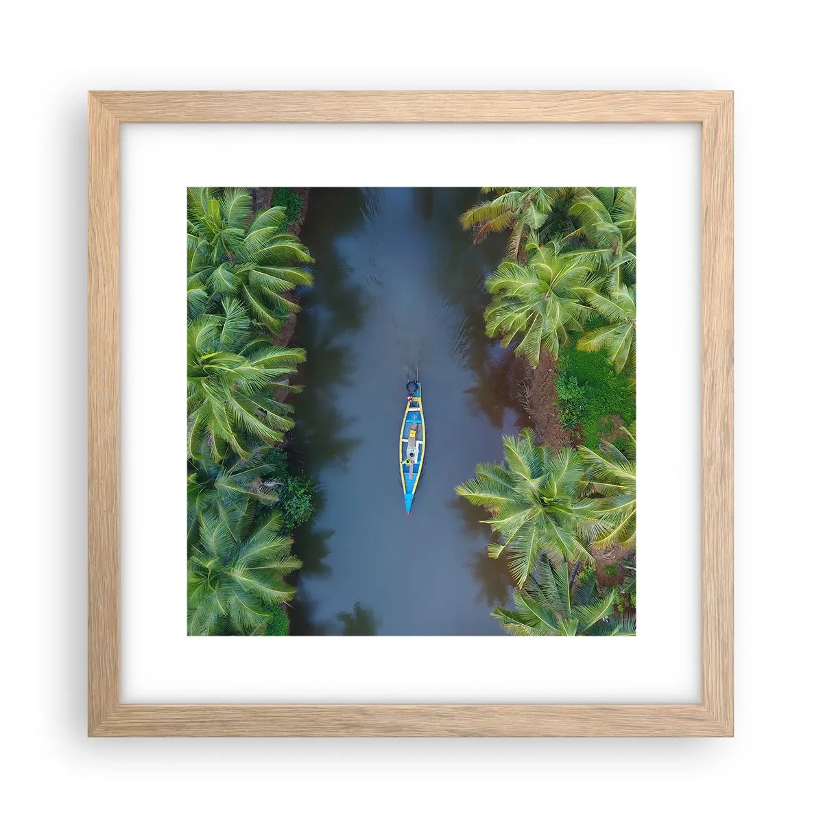 Poszter világos tölgy keretben - Egy trópusi ösvényen - 30x30 cm
