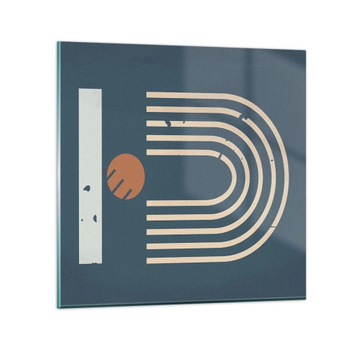 Üveg kép - Geometria sötétkék háttéren - 50x50 cm