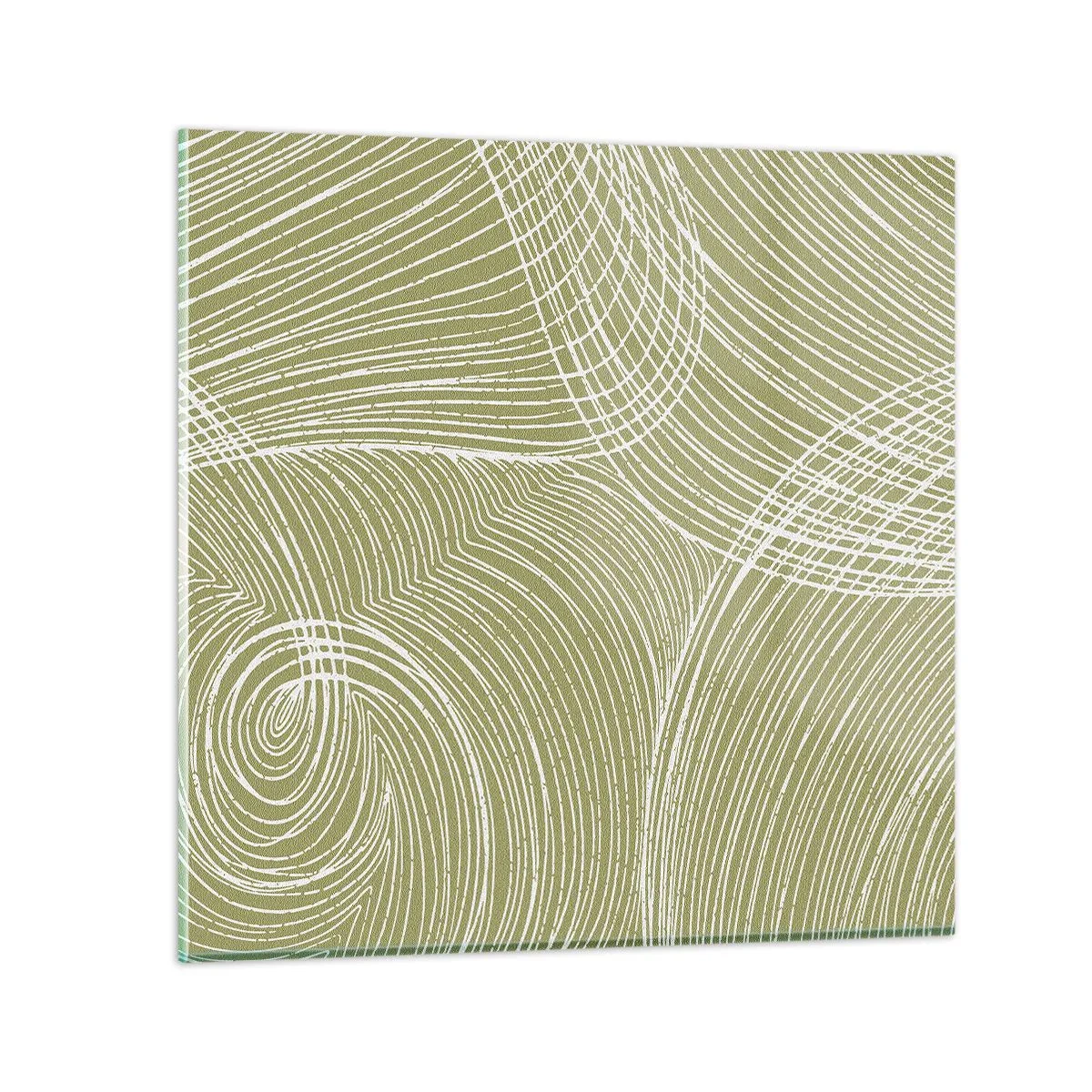 Üveg kép - Bonyolult absztrakció fehérben - 60x60 cm