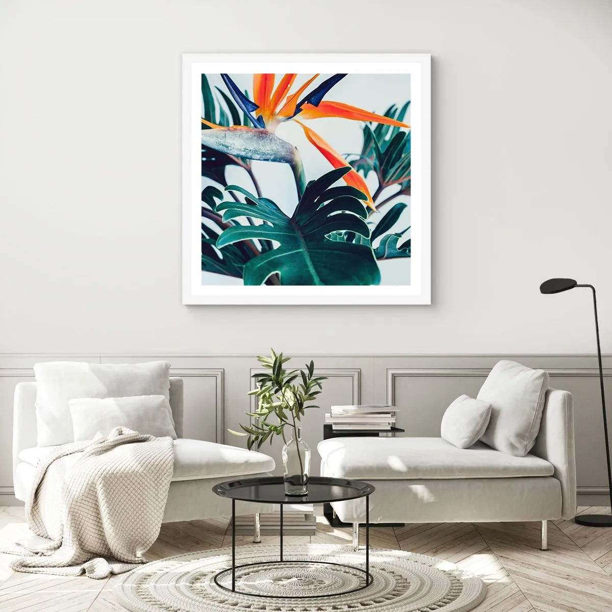 Poszter fekete keretben - Madárkalitka - 60x60 cm