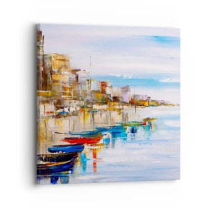 Vászonkép - Sokszínű városi kikötő - 30x30 cm