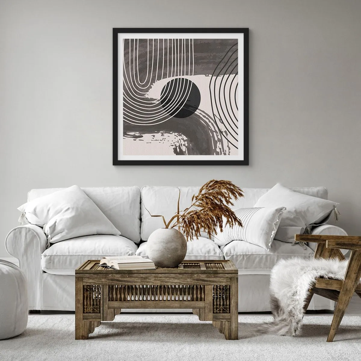 Poszter fehér keretben - Az ovális nyer - 50x50 cm