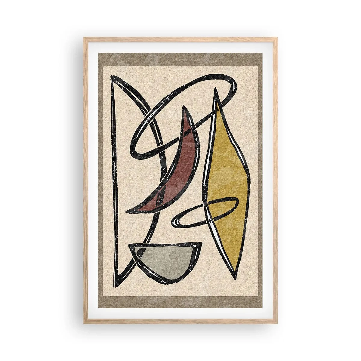 Poszter világos tölgy keretben - Függőlegesek és vízszintek - 61x91 cm