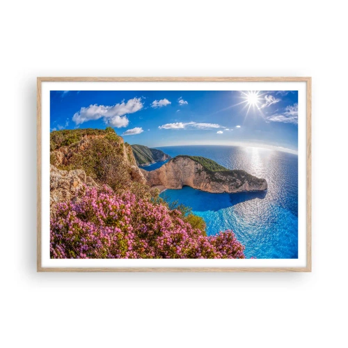 Poszter világos tölgy keretben - Nagyszerű görög nyaralásom - 100x70 cm
