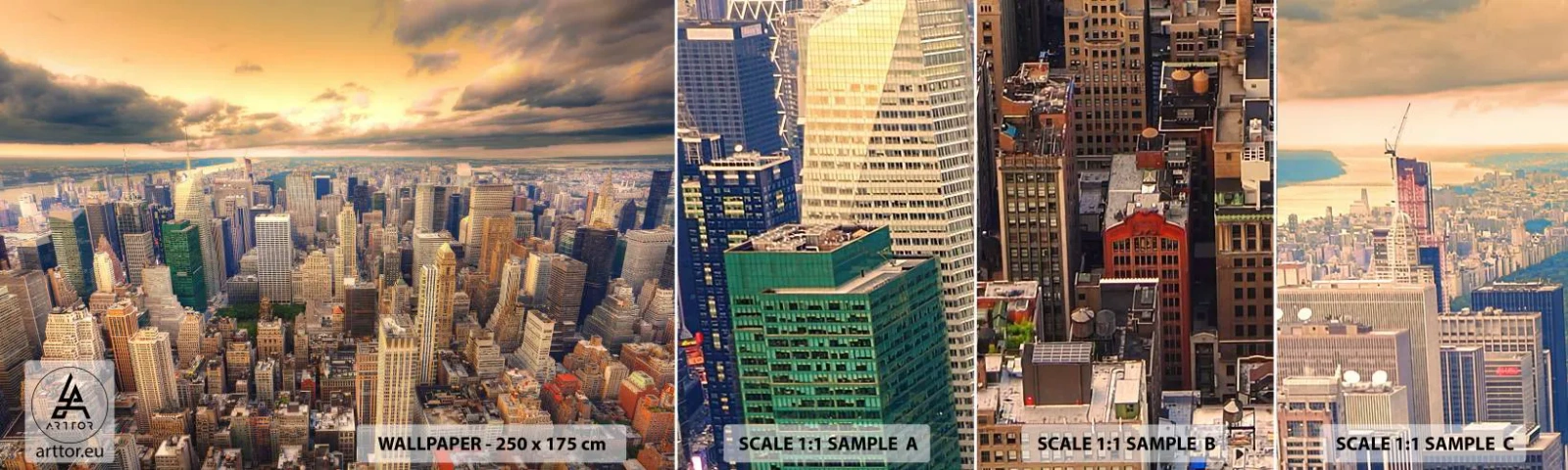 Fotótapéta Minta Standard Eco - Aranyozott metropolisz - Város, New York, Építészet - 100x30 cm