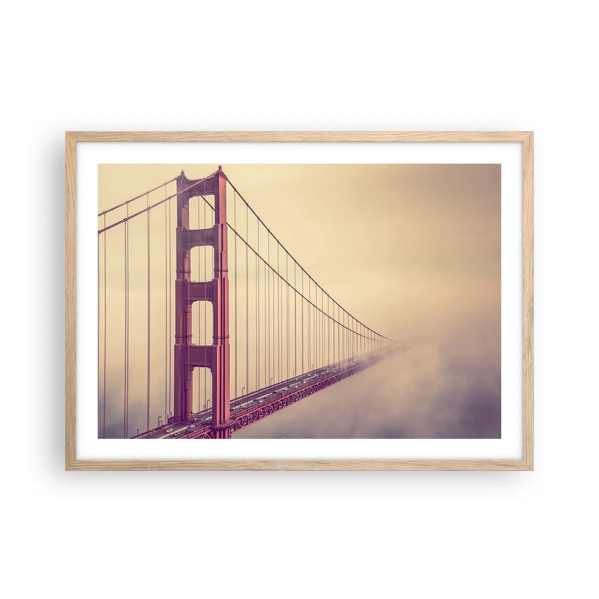 Poszter világos tölgy keretben - Ég és föld között - 70x50 cm