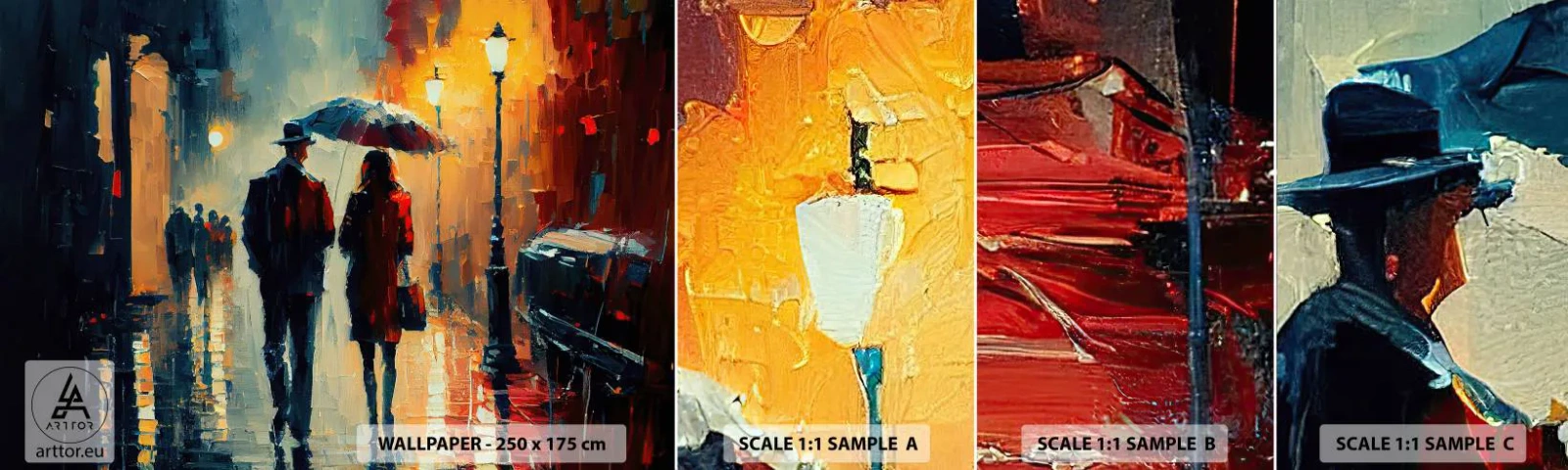 Fotótapéta Minta Öntapadós Deluxe Sticker - Városi love strory - Romantika, Párosít, Tájkép - 100x30 cm