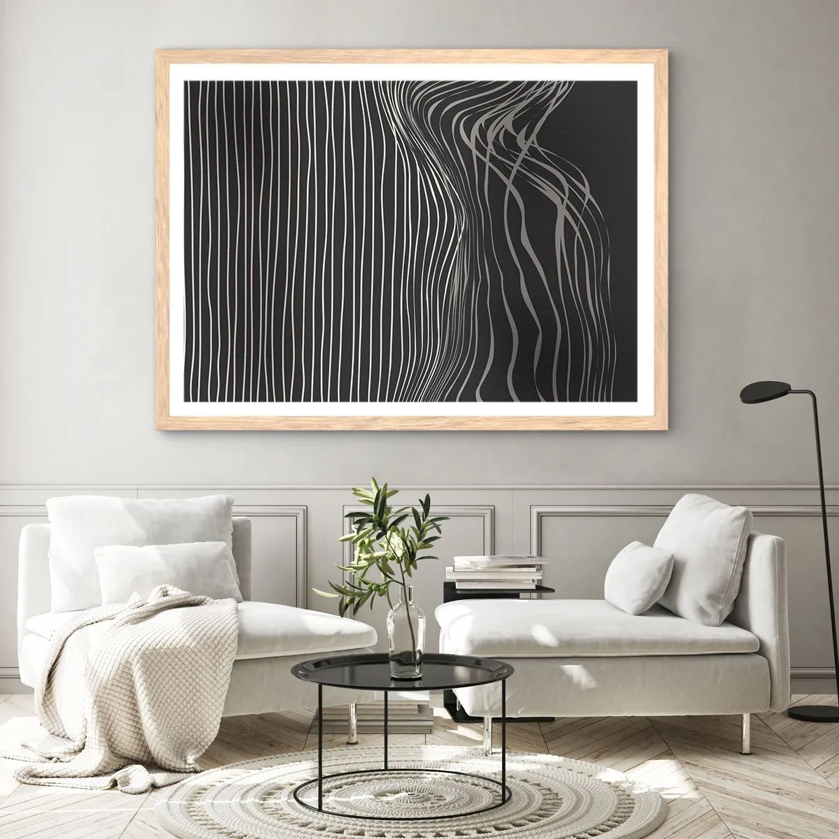 Poszter világos tölgy keretben - Ritmus és akcentus - 40x30 cm