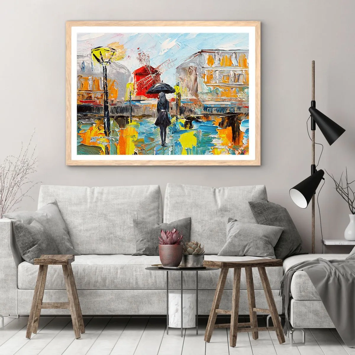 Poszter világos tölgy keretben - Párizsi legendák - 40x30 cm