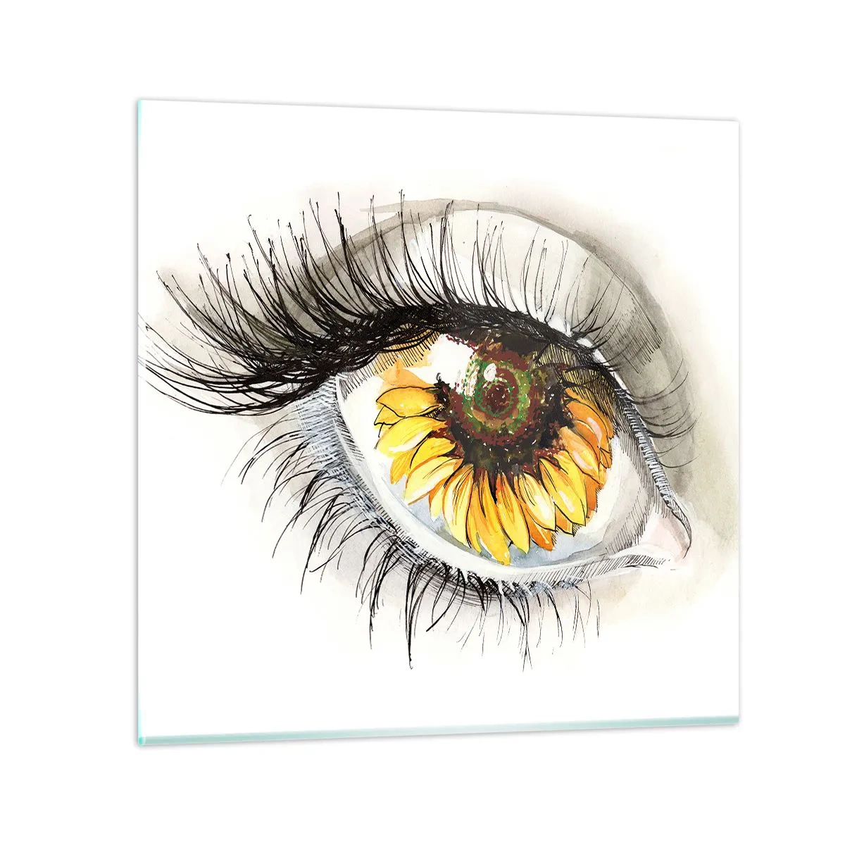 Üveg kép - Tekintet forró mint a nyár - 40x40 cm