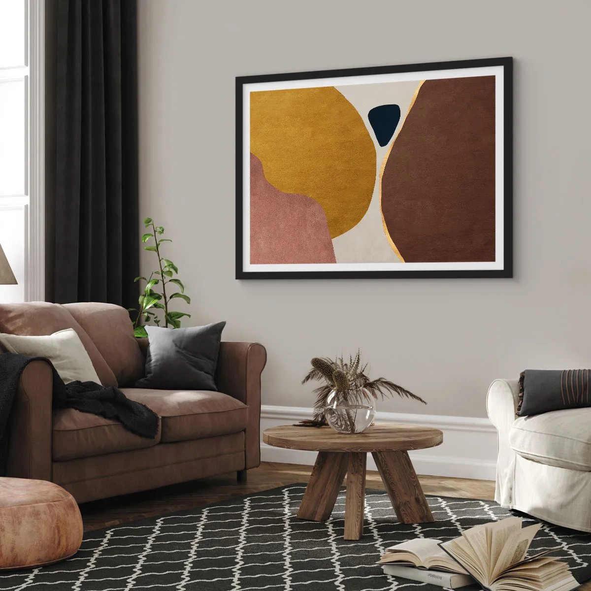 Poszter fehér keretben - Absztrakció - egy hely a térben - 100x70 cm