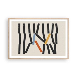 Poszter világos tölgy keretben - Dominó - kompozíció - 91x61 cm