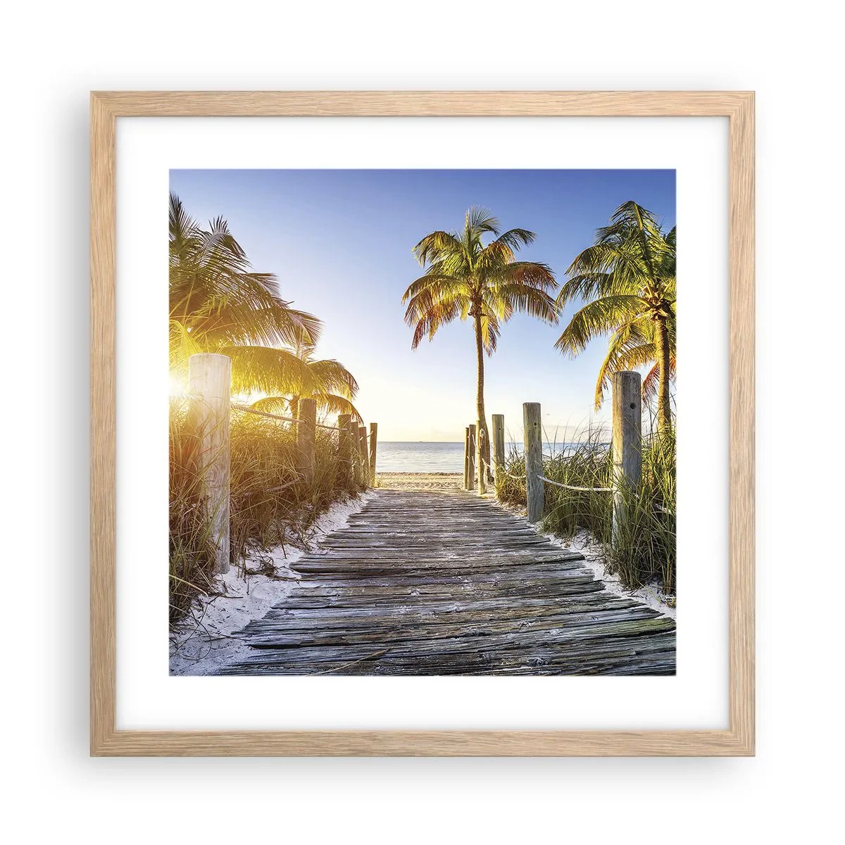 Poszter világos tölgy keretben - Egyenesen a paradicsomba - 40x40 cm