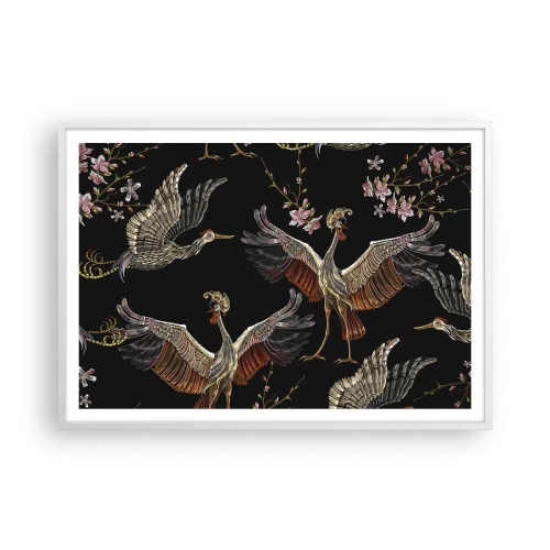 Poszter fekete keretben - Mesebeli madár - 100x70 cm