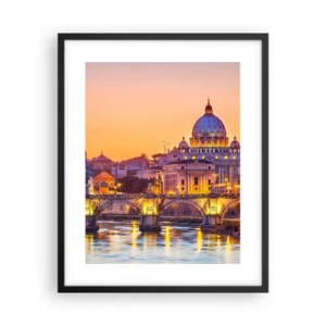 Poszter fehér keretben - Naplemente az örök város felett - 40x50 cm