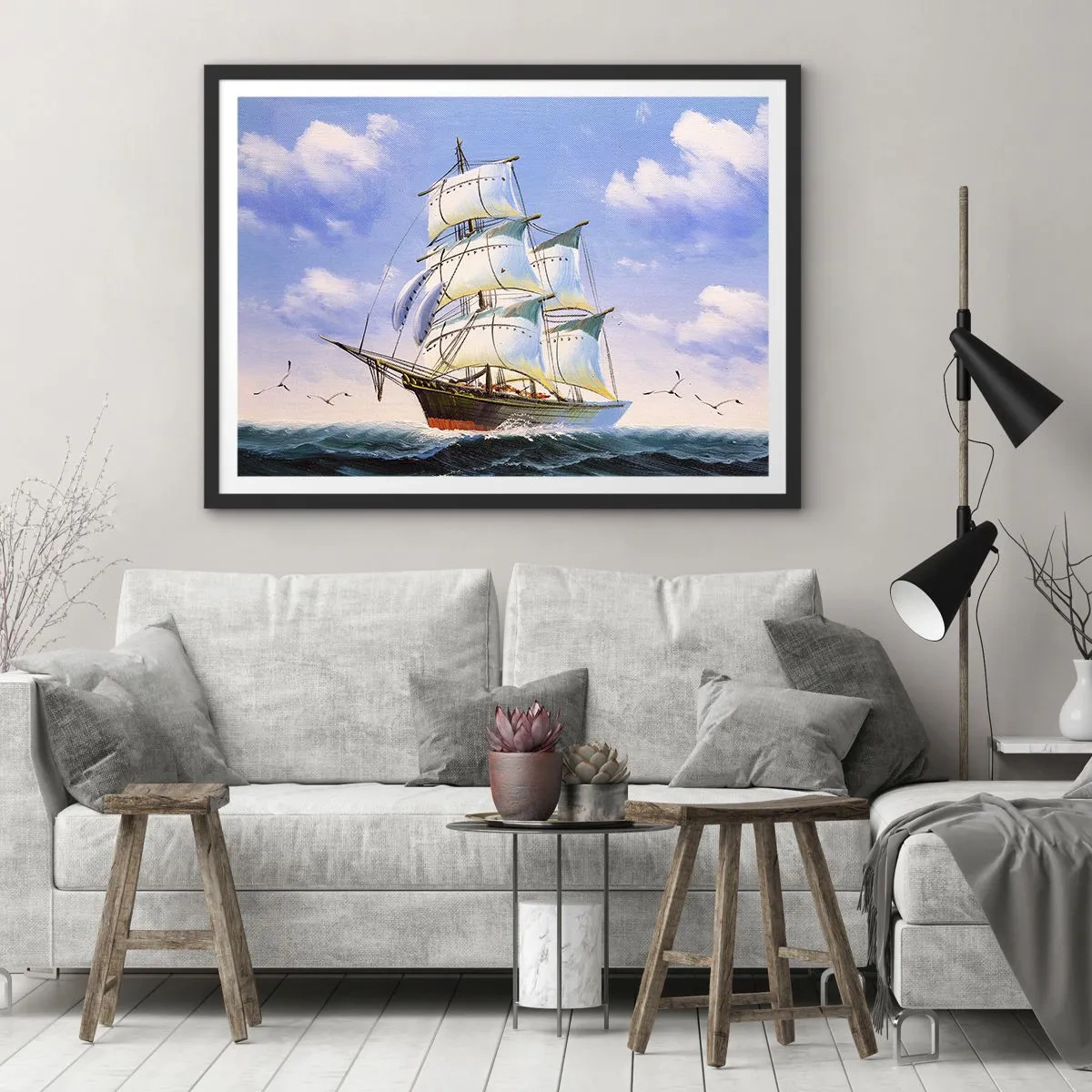 Poszter fehér keretben - Büszkén a széllel - 70x50 cm