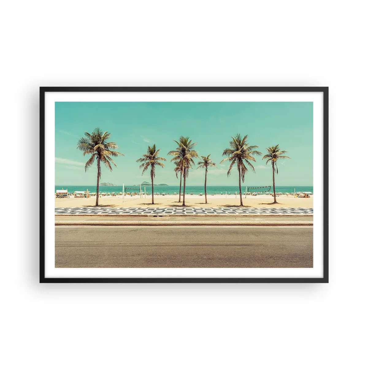 Poszter fehér keretben - A tengerparton - 91x61 cm