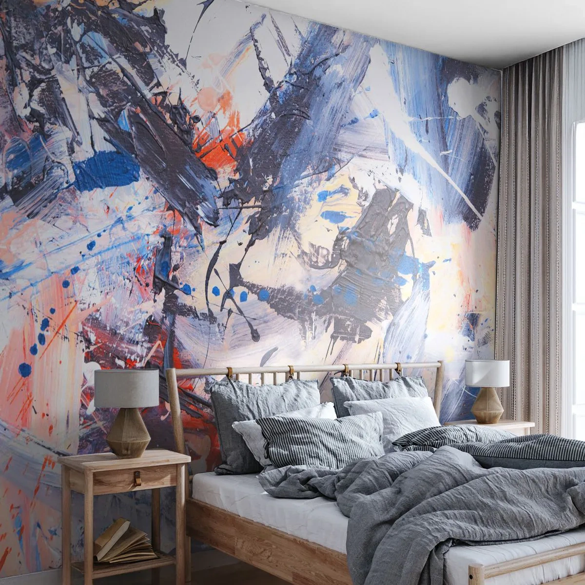 Fotótapéta Premium Canvas - Őrült absztrakt tánc - Absztrakció, Darab, Festmény - 300x210 cm