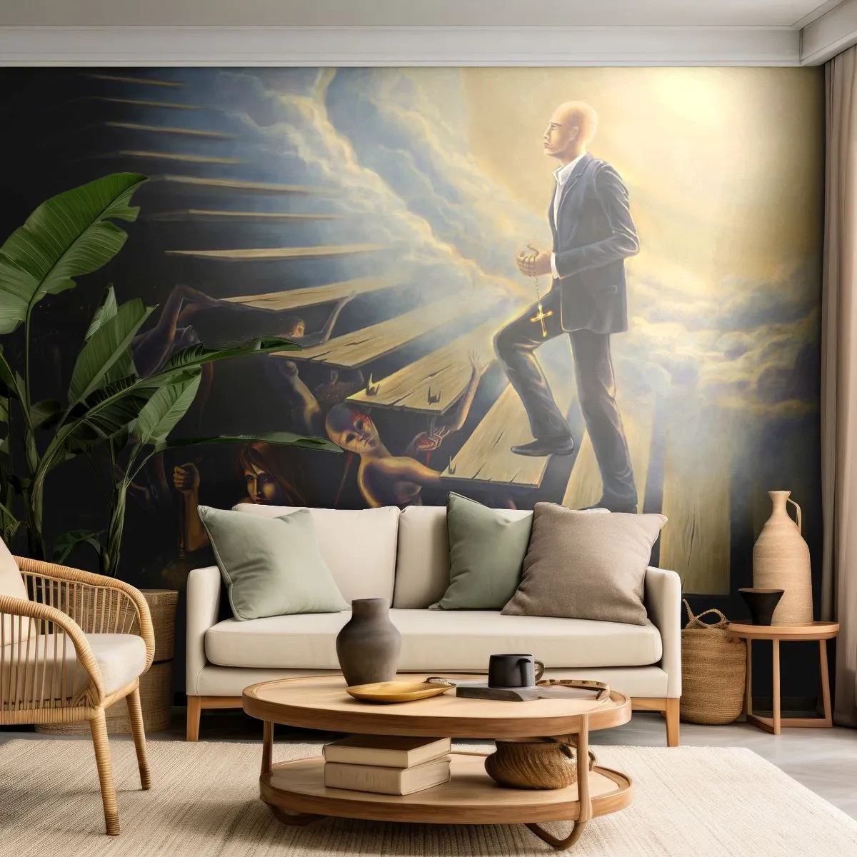 Öntapadós Fotótapéta Deluxe Sticker - Dante-i utazás a fény felé - Absztrakció, Fantázia, Emberek - 200x140 cm