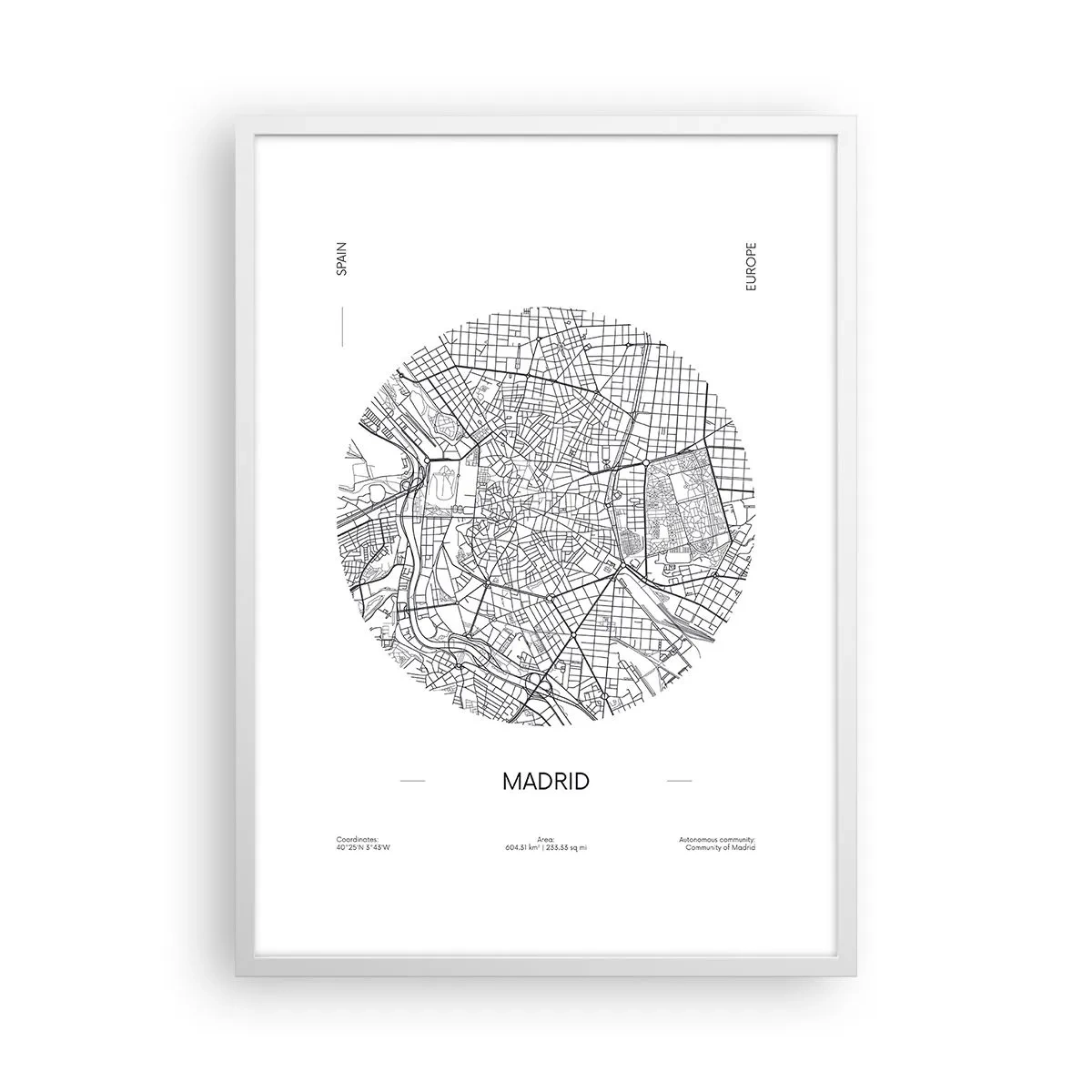 Poszter fekete keretben - Madrid anatómiája - 50x70 cm