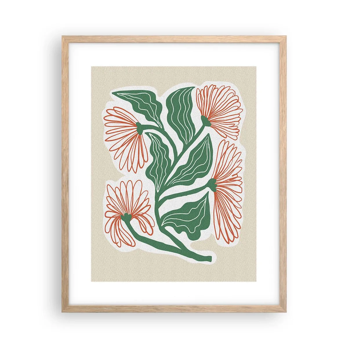 Poszter világos tölgy keretben - Népi és modern - 40x50 cm