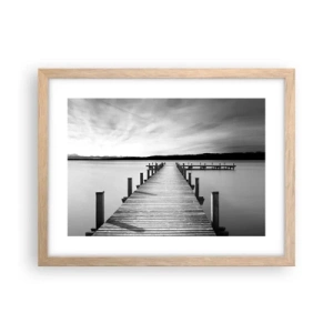 Poszter világos tölgy keretben - A víznyelőnél - békében - 40x30 cm