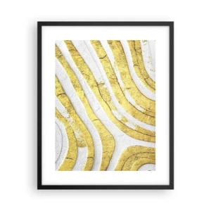 Poszter fehér keretben - Kompozíció fehér és arany színben - 40x50 cm