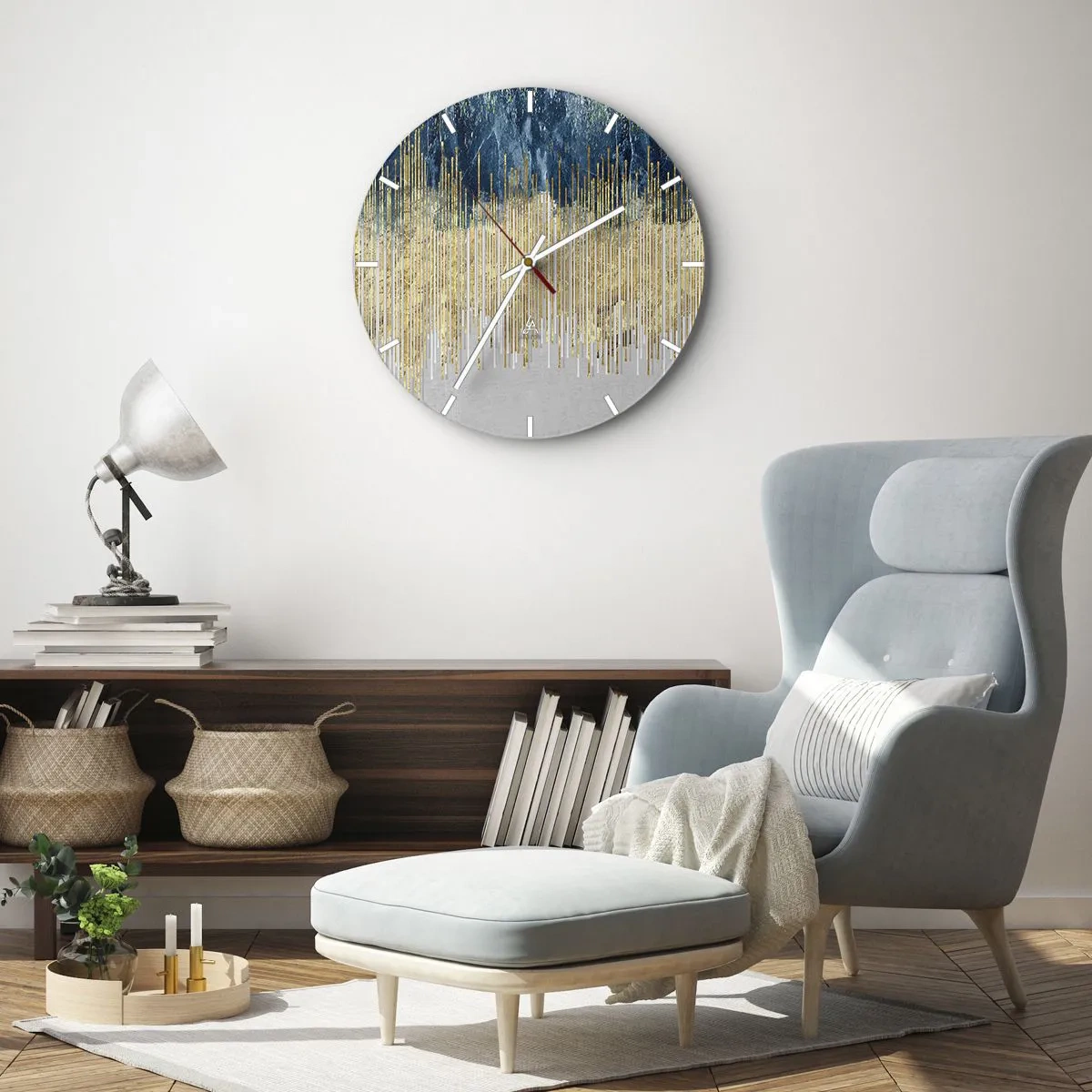 Falióra, Óra - Aranyozott határ - 40x40 cm
