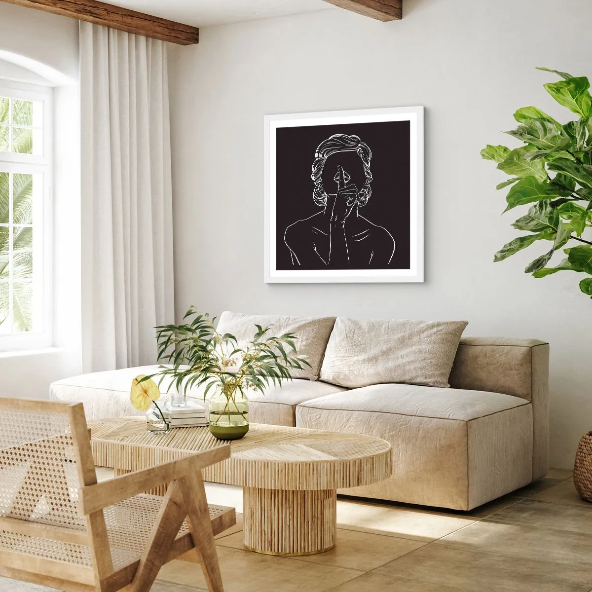 Poszter fekete keretben - A szépség csendben virágzik - 60x60 cm