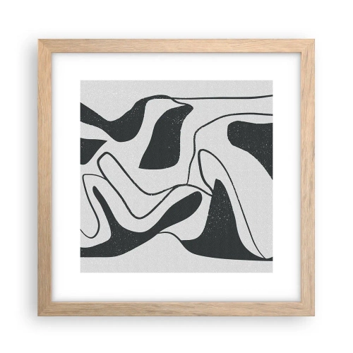 Poszter világos tölgy keretben - Absztrakt játék egy labirintusban - 30x30 cm