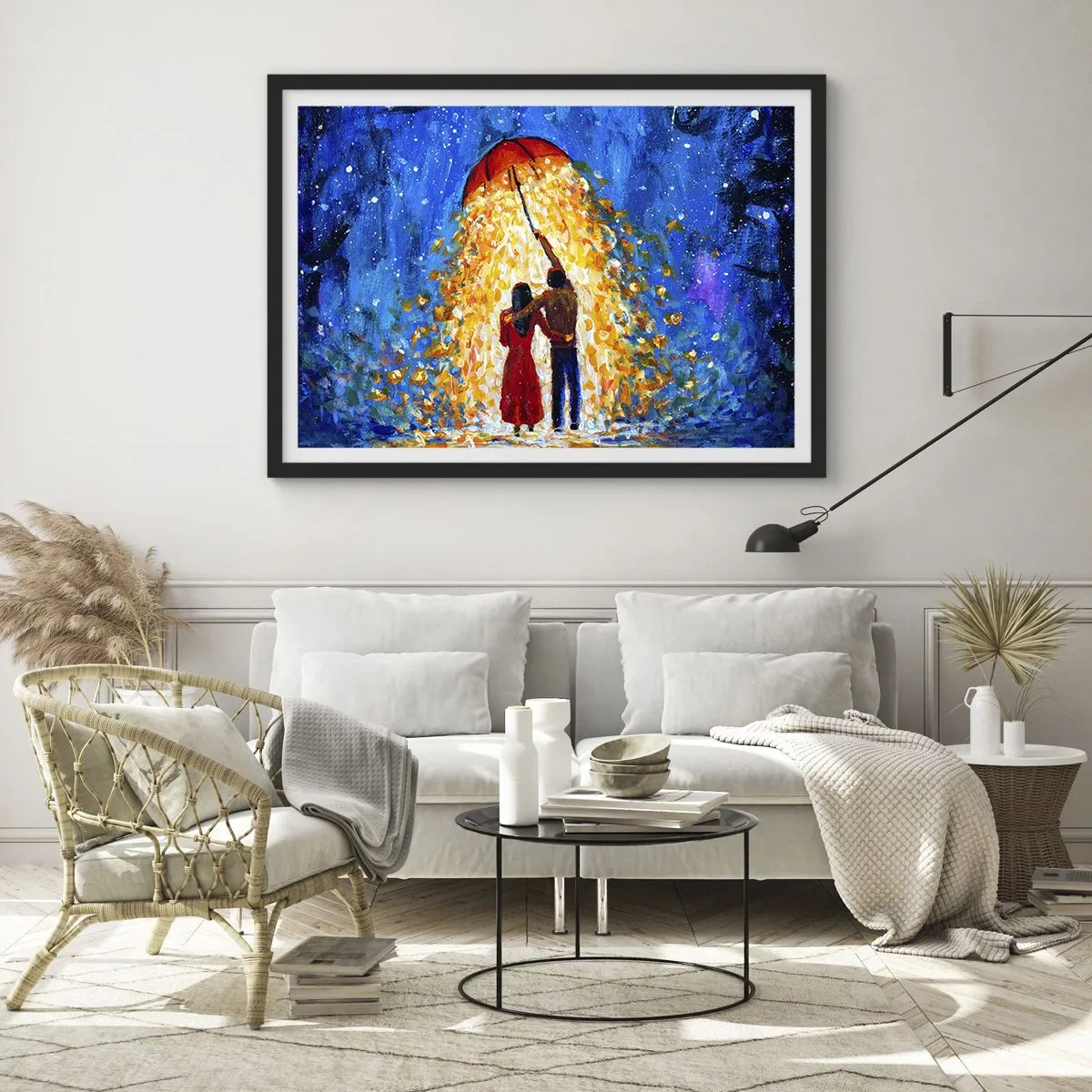 Poszter fehér keretben - Egy esős este varázsa? - 70x50 cm