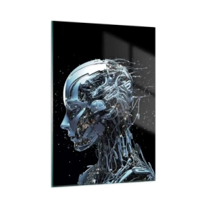 Üveg kép - A technológia egy nő - 50x70 cm