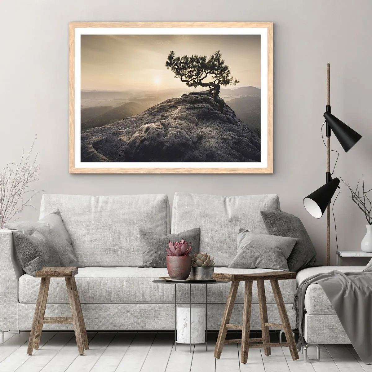 Poszter világos tölgy keretben - Az élet mindig győz - 100x70 cm