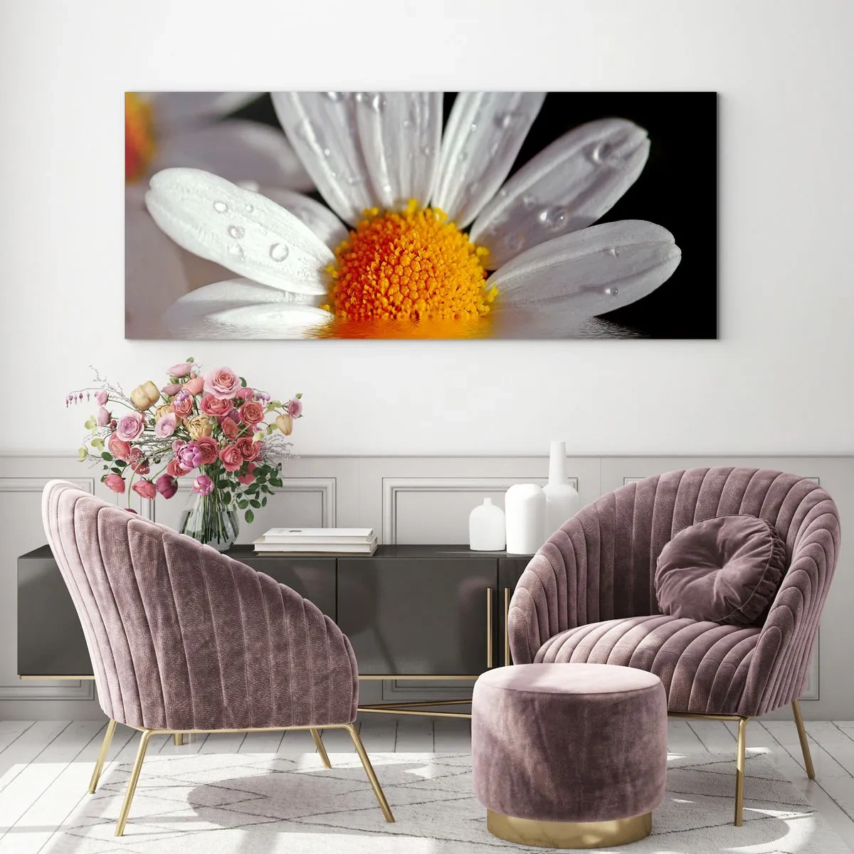 Üveg kép - A százszorszép felkelő napja - 120x50 cm