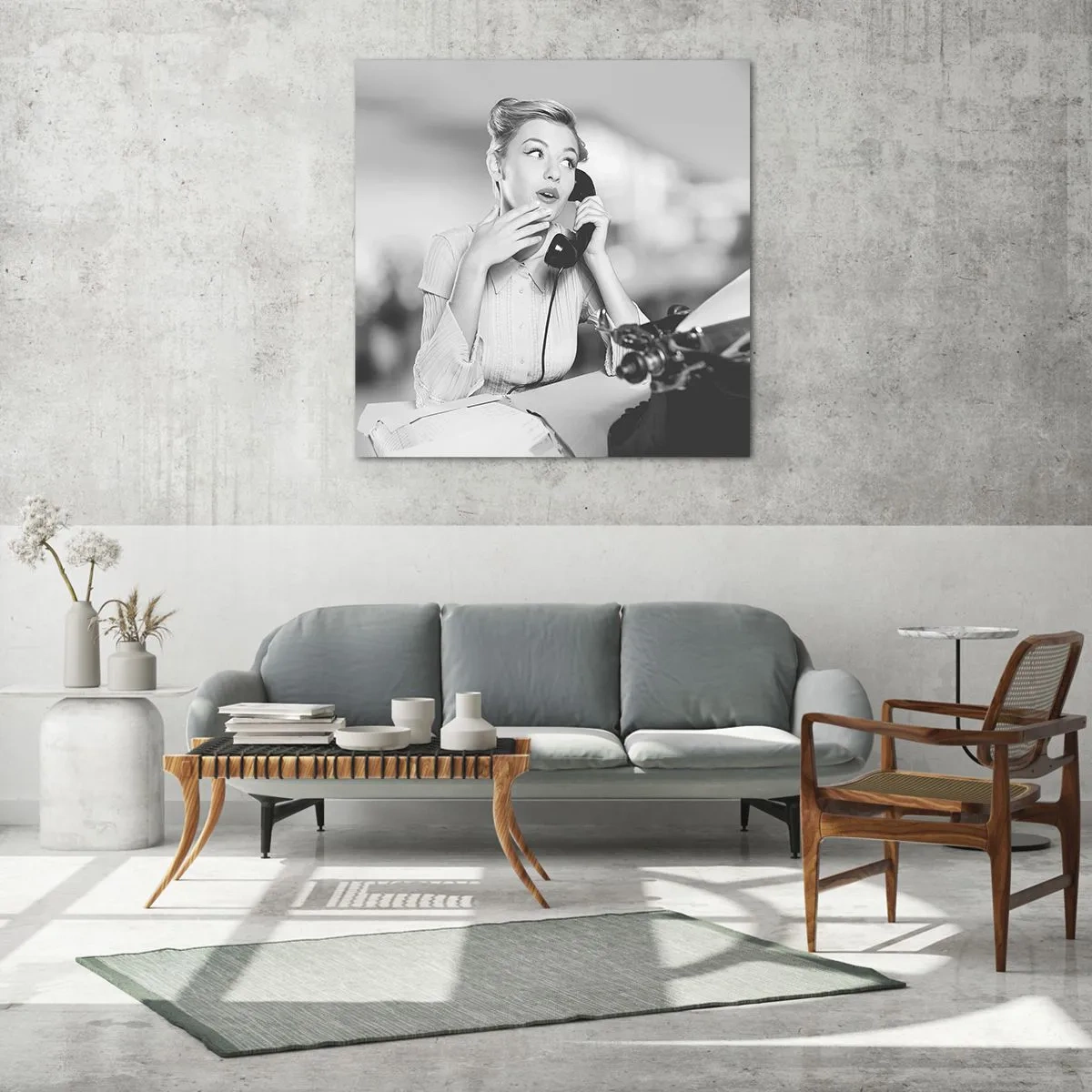 Üveg kép - Hello, itt az 50-es évek. - 60x60 cm