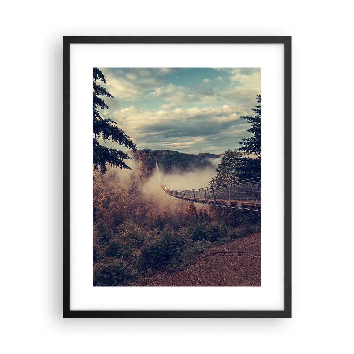Poszter fehér keretben - Az őszi erdő felett - 40x50 cm