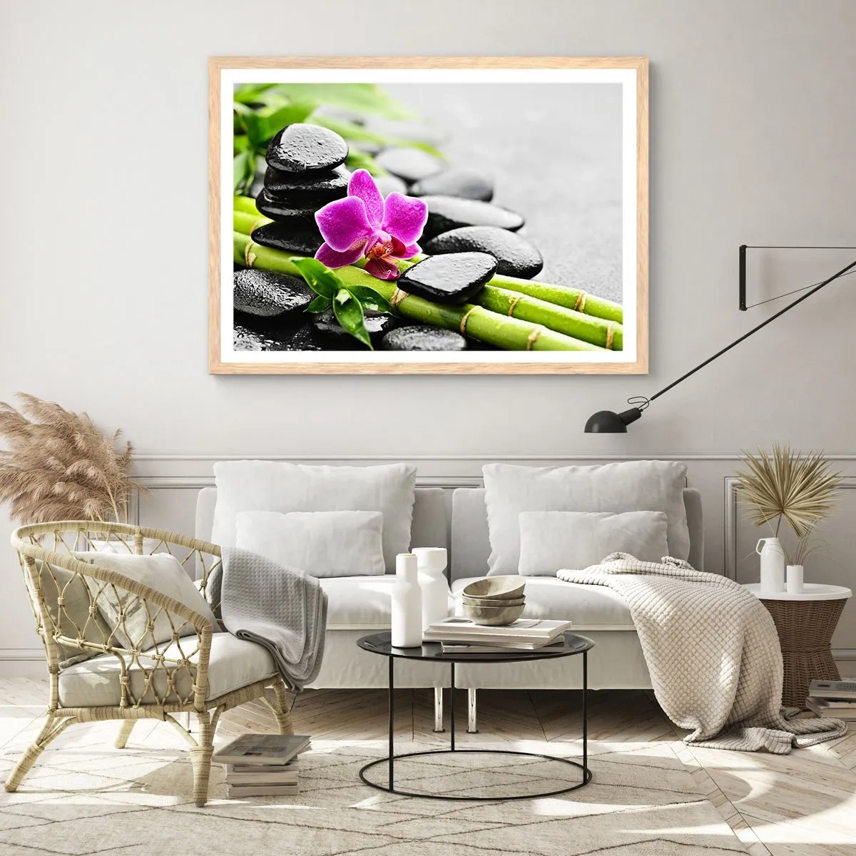 Poszter világos tölgy keretben - Nyugodt egyensúlyban - 100x70 cm