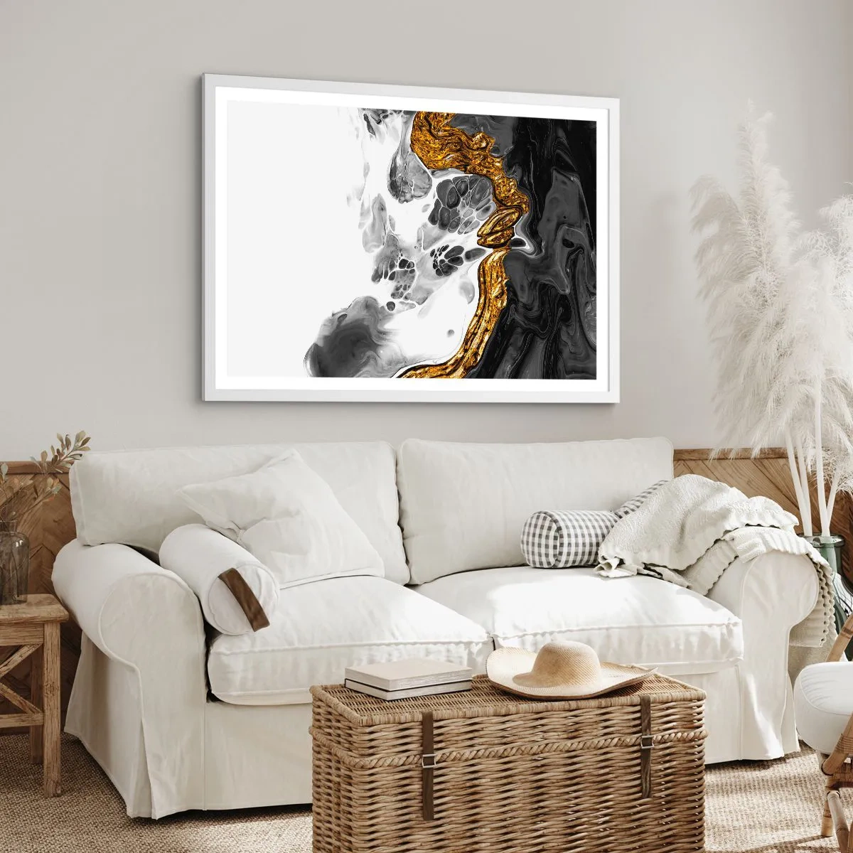 Poszter fekete keretben - Szerves kompozíció - 70x50 cm