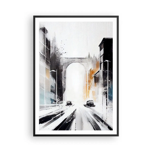 Poszter fehér keretben - Várostanulmány: építészet és mozgás - 70x100 cm